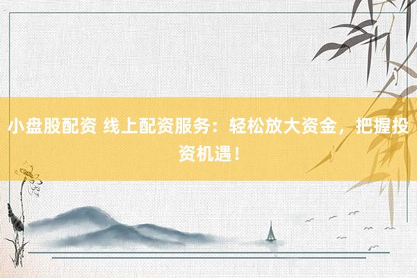 小盘股配资 线上配资服务：轻松放大资金，把握投资机遇！