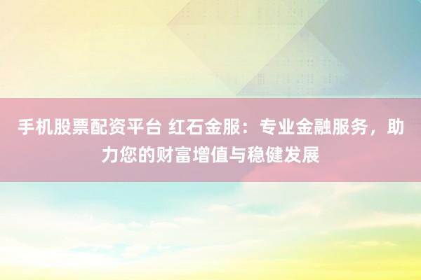 手机股票配资平台 红石金服：专业金融服务，助力您的财富增值与稳健发展