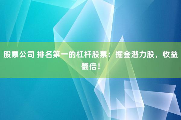 股票公司 排名第一的杠杆股票：掘金潜力股，收益翻倍！